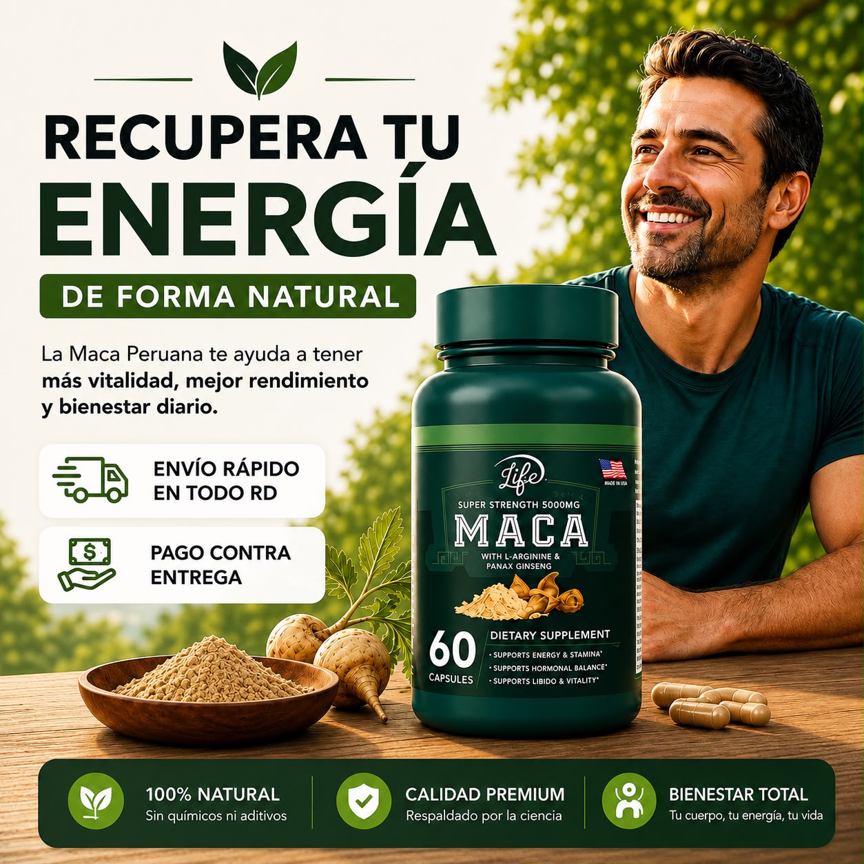 Maca Peruana 500 mg - 60 Cápsulas